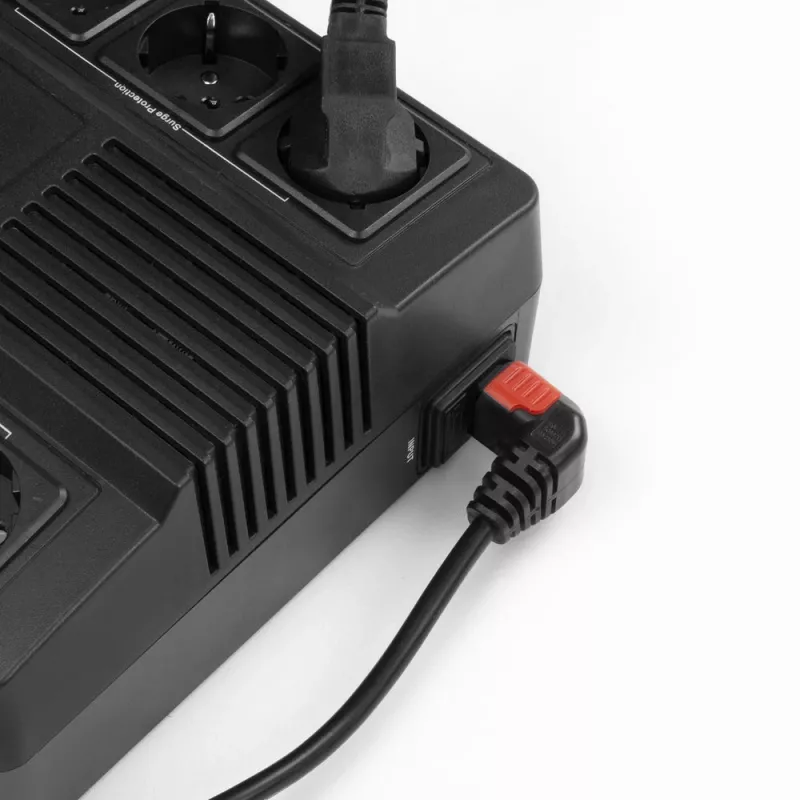 ACT Cable de alimentación conector CEE 7/7 (acodado) – C13 IEC Lock (acodado hacia arriba) negro 2 m, EL452S