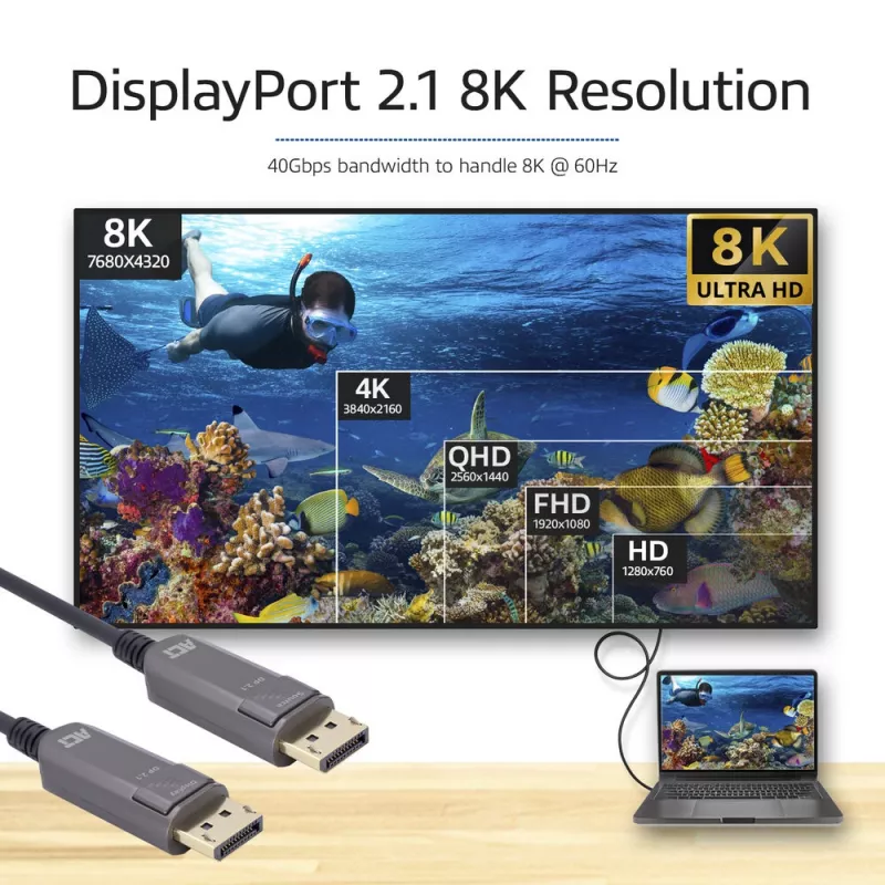 ACT Cable DisplayPort AK4172 20 m negro