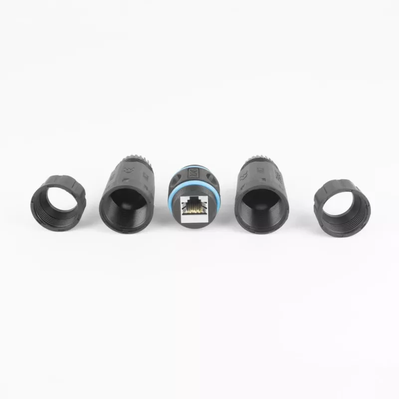 ACT Acoplador RJ45 IP68 para exterior CAT6A blindado SD6522, acoplador Ethernet en línea CAT6A blindado