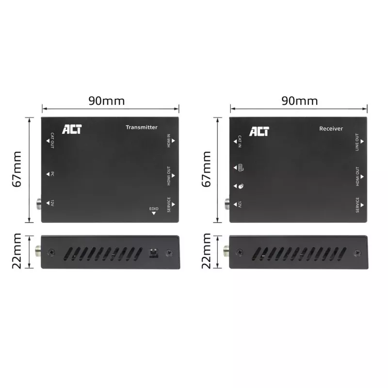 ACT Set extensor KVM HDMI 2.0 4K sobre CAT6A hasta 70 metros