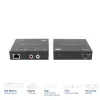 Set extensor de audio ACT AC7710 — digital/analógico por Cat5e/Cat6 con DAC, TOSLINK I/O, hasta 300 m, alimentado por USB 5V
