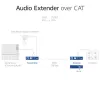 Set extensor de audio ACT AC7710 — digital/analógico por Cat5e/Cat6 con DAC, TOSLINK I/O, hasta 300 m, alimentado por USB 5V