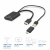 ACT Adaptador HDMI a conector hembra USB Type-C, 4K@60Hz. Longitud del cable: 0,25 m, conexión 1: USB Type-C, conexión 2: HDMI + USB. Cantidad por paquete: 1 ud.