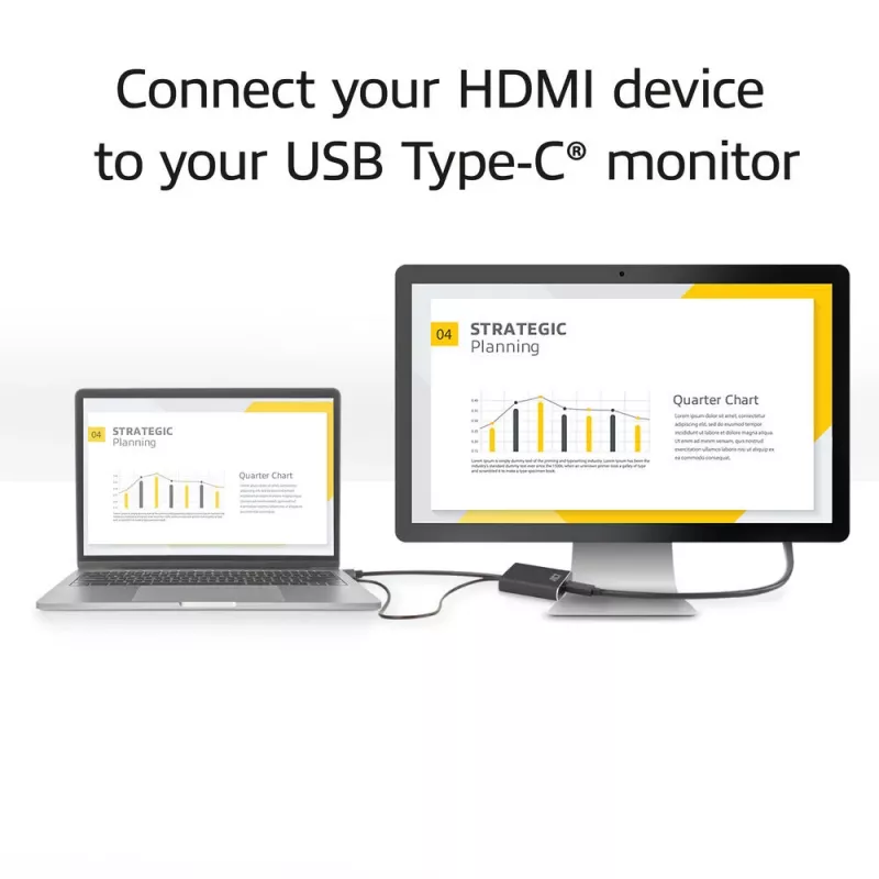 ACT Adaptador HDMI a conector hembra USB Type-C, 4K@60Hz. Longitud del cable: 0,25 m, conexión 1: USB Type-C, conexión 2: HDMI + USB. Cantidad por paquete: 1 ud.