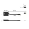 ACT Adaptador HDMI a conector hembra USB Type-C, 4K@60Hz. Longitud del cable: 0,25 m, conexión 1: USB Type-C, conexión 2: HDMI + USB. Cantidad por paquete: 1 ud.