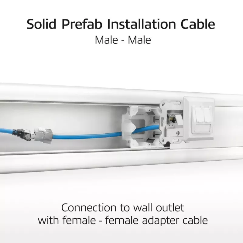 ACT Cable de instalación azul S/FTP CAT6A B2ca PoE++ 100W de 25 metros, conductor macizo, preensamblado, conector RJ45 macho – macho