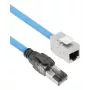 ACT Azul 35 metros S/FTP CAT6A B2ca PoE++ 100W cable de instalación sólido preensamblado, RJ45 macho – hembra
