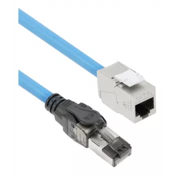 ACT Azul 45 metros S/FTP CAT6A B2ca PoE++ 100W cable de instalación fijo preensamblado, RJ45 macho – hembra