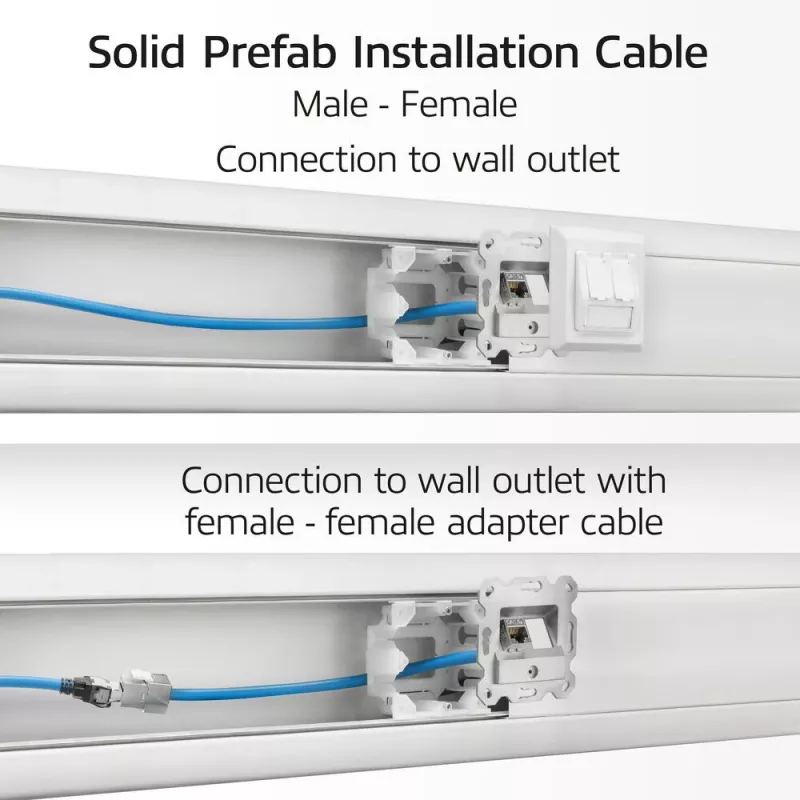 ACT CAT6A S/FTP B2ca PoE++ 100W cable de instalación sólido preensamblado con RJ45 macho–hembra, 55 m (FB0155)