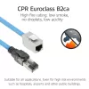 ACT Azul 60 metros S/FTP CAT6A B2ca PoE++ 100W cable de instalación sólido preensamblado, RJ45 macho – hembra