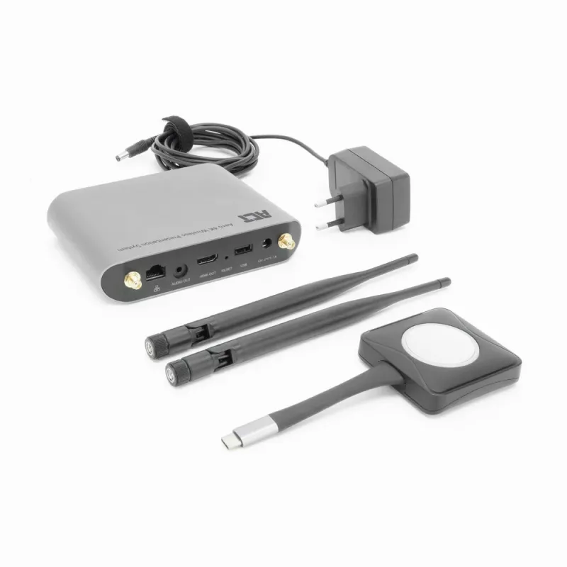ACT Aero 4K sistema de presentación inalámbrico, sobremesa, negro, gris, 3840 x 2160, 2160p, USB Type-C, USB