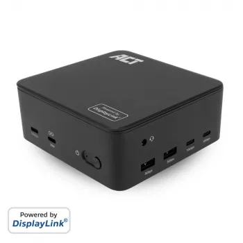 ACT Universal USB-C docking station 4K, para 3 monitores HDMI/DisplayPort, DisplayLink