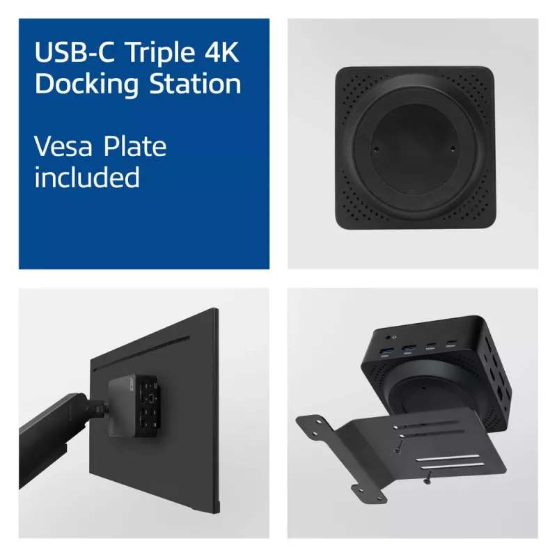ACT Universal USB-C docking station 4K, para 3 monitores HDMI/DisplayPort, DisplayLink