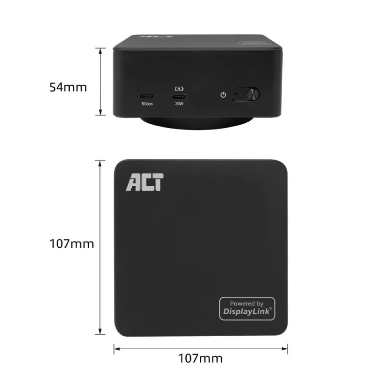 ACT Universal USB-C docking station 4K, para 3 monitores HDMI/DisplayPort, DisplayLink