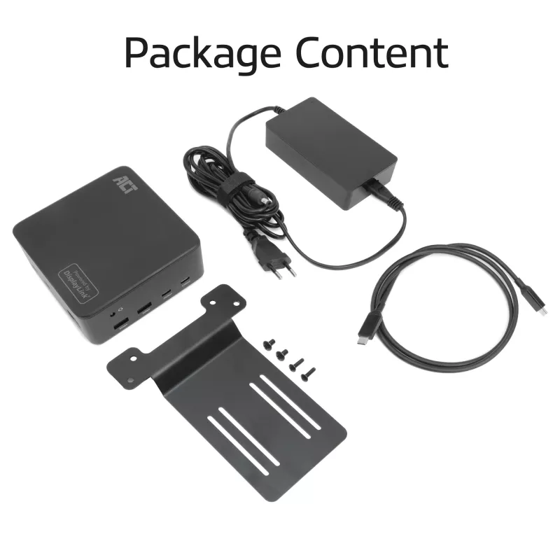 ACT Universal USB-C docking station 4K, para 3 monitores HDMI/DisplayPort, DisplayLink