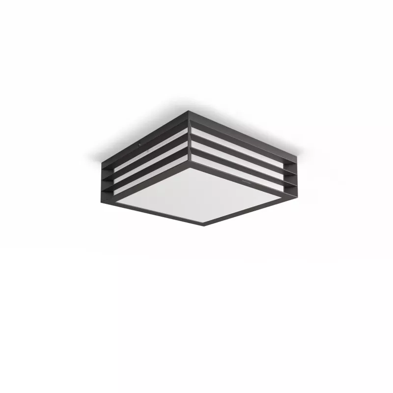 Philips myGarden Moonshine plafón 28W E27 sin bombilla, aplique de exterior, antracita, aluminio, plástico, IP44, jardín, terraza, II
