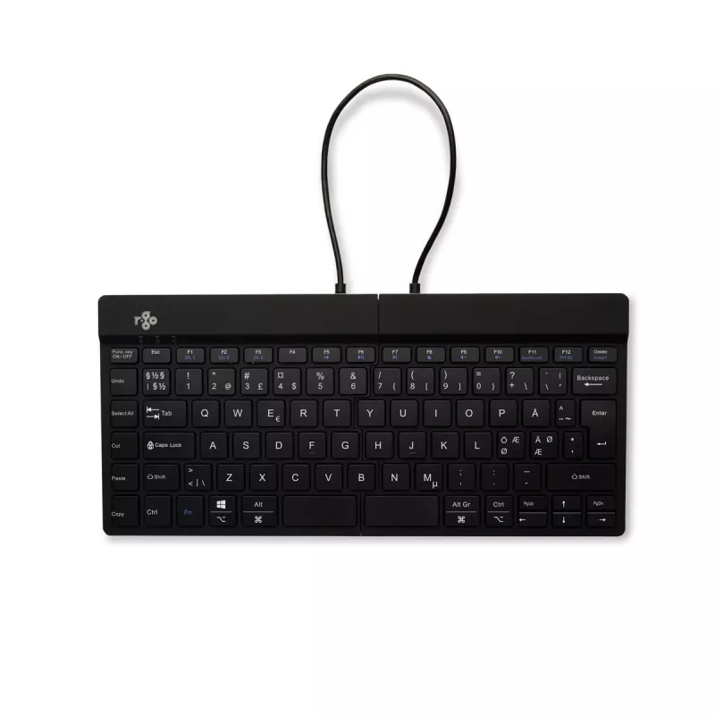 R-Go Tools teclado ergonómico R-Go Split Break con software de pausas, teclado ergonómico dividido, QWERTY (NÓRDICO), Bluetooth, negro