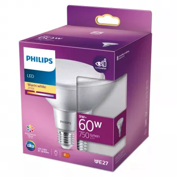 Bombilla reflectora Philips PAR38 9W (equivale a 60W) E27 750 lm 2700K CRI90 25°
