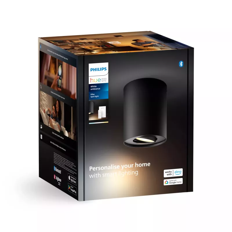 Foco inteligente Philips Hue 929003811601, Bluetooth, 4,2 W, negro, Ø103 mm, altura 120 mm