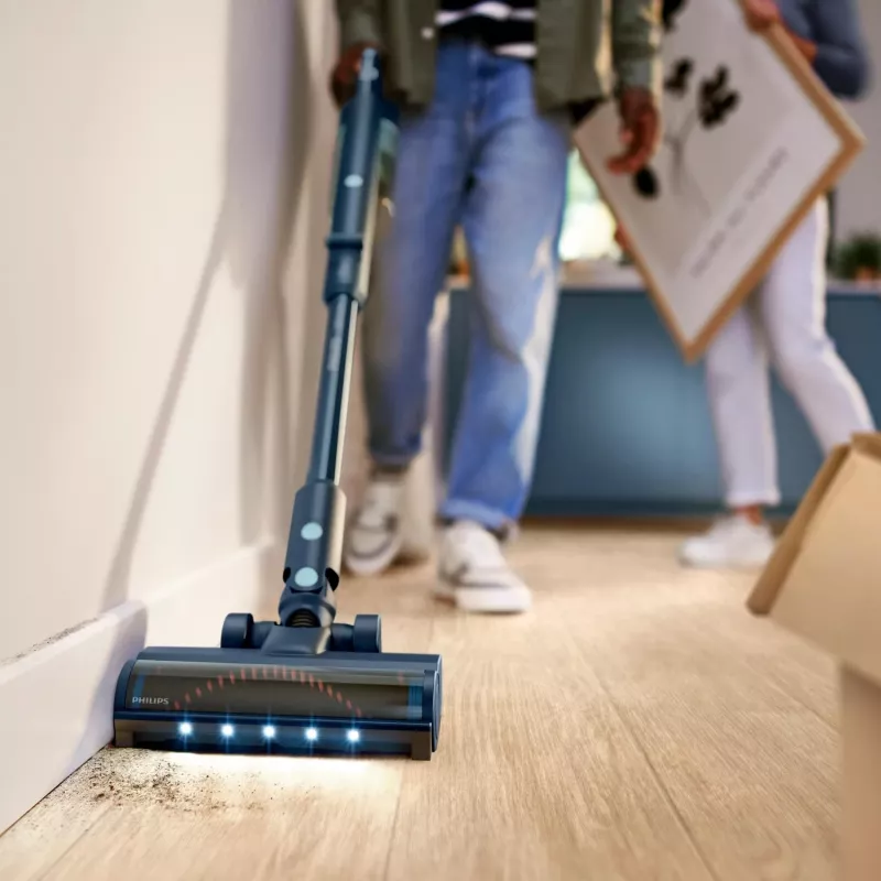 Aspirador de escoba Philips XC5242/10 — a batería, sin bolsa, depósito de polvo de 0,27 L, Li‑Ion 25,2 V, para suelos duros y blandos (salvia)