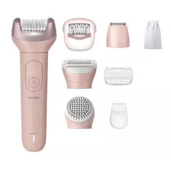Depiladora Philips Series 9000 BRE719/00 — inalámbrica húmedo y seco, 32 pinzas, 2 velocidades, rosa