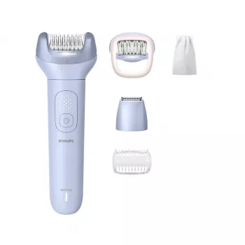Depiladora Philips Serie 8000 BRE711/00 — 32 pinzas, 2 velocidades, uso en húmedo y en seco, batería de Li-Ion integrada, azul