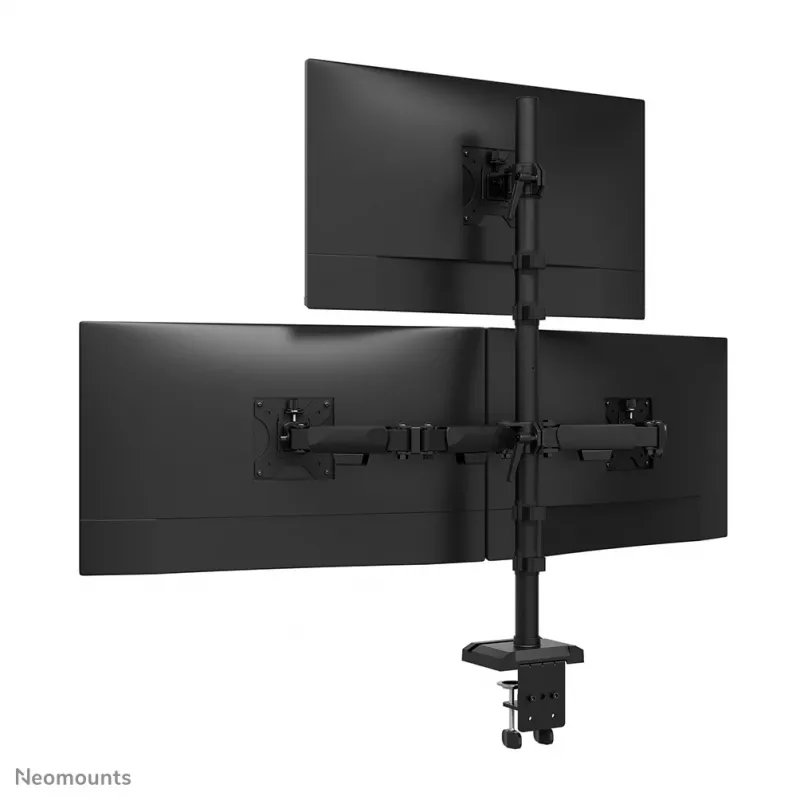 Brazo de triple monitor Neomounts DS60-600BL2-1 25,4–81,3 cm (10–32 inch), pinza de mesa/pasacables de mesa, 9 kg, 25,4 cm (10 inch), 81,3 cm (32 inch), 100 x 100 mm, negro