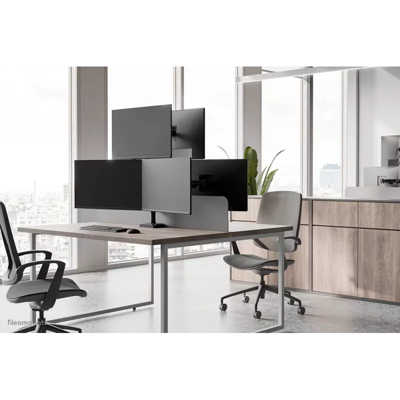 Brazo de triple monitor Neomounts DS60-600BL2-1 25,4–81,3 cm (10–32 inch), pinza de mesa/pasacables de mesa, 9 kg, 25,4 cm (10 inch), 81,3 cm (32 inch), 100 x 100 mm, negro