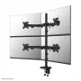 Brazo de cuádruple monitor Neomounts DS60-600BL2-2 para pantallas de 10–32 inch, VESA 75x75–100x100, capacidad de carga máx. 8 kg, pinza/pasacables de mesa, negro