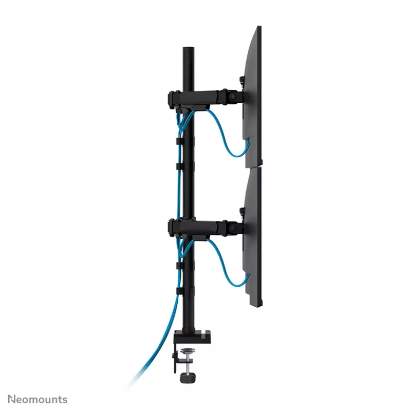 Brazo de cuádruple monitor Neomounts DS60-600BL2-2 para pantallas de 10–32 inch, VESA 75x75–100x100, capacidad de carga máx. 8 kg, pinza/pasacables de mesa, negro