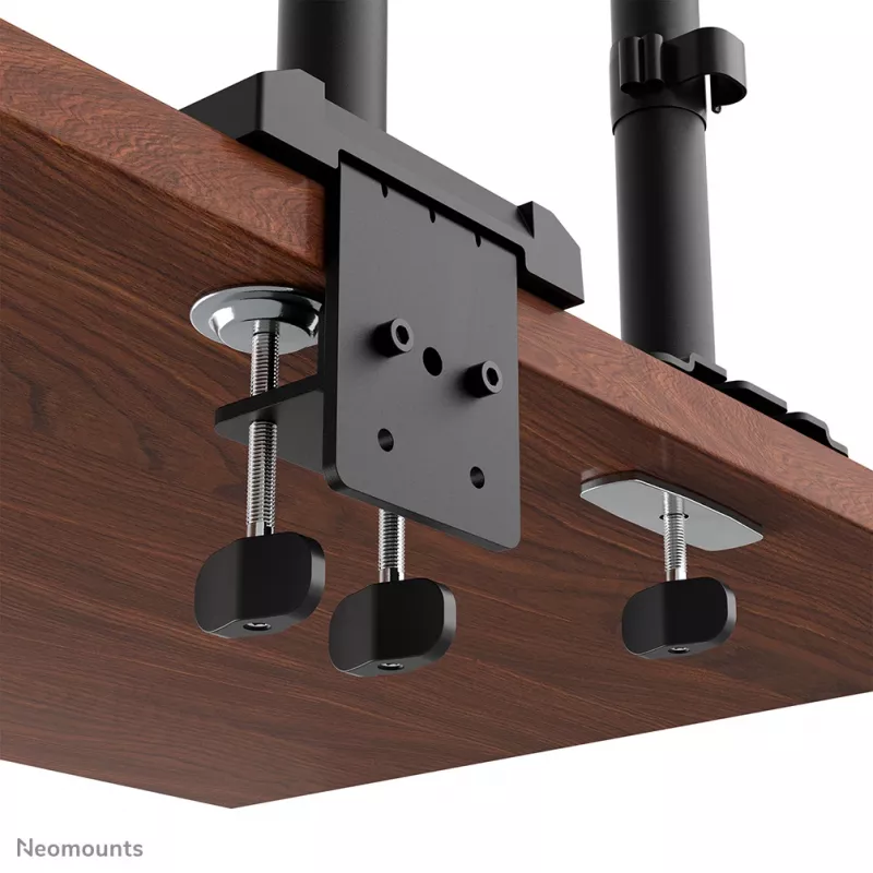 Brazo de cuádruple monitor Neomounts DS60-600BL2-2 para pantallas de 10–32 inch, VESA 75x75–100x100, capacidad de carga máx. 8 kg, pinza/pasacables de mesa, negro