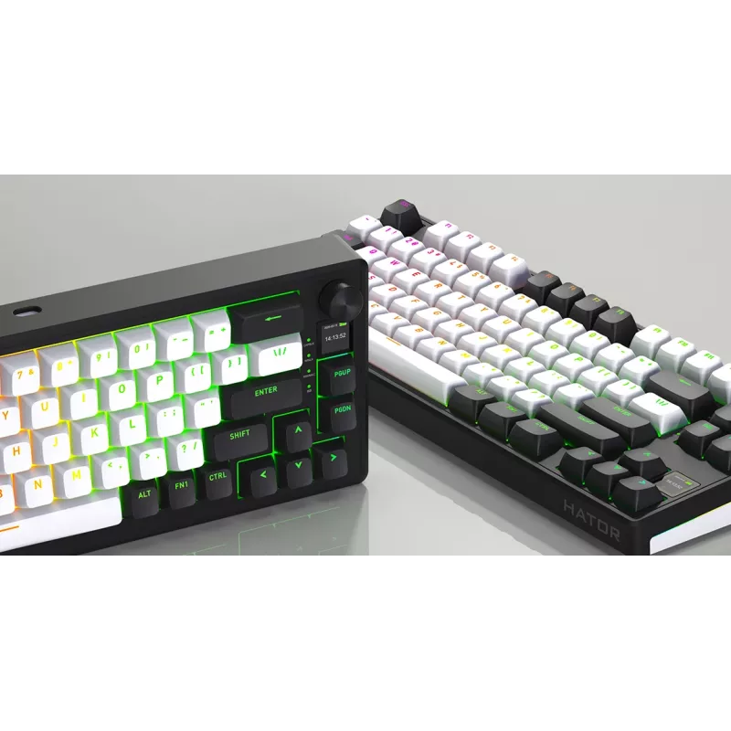 Teclado gaming inalámbrico HATOR Skyfall 80 MAG ULTIMA 8K USB + RF Wireless + Bluetooth QWERTY US English Negro, Blanco