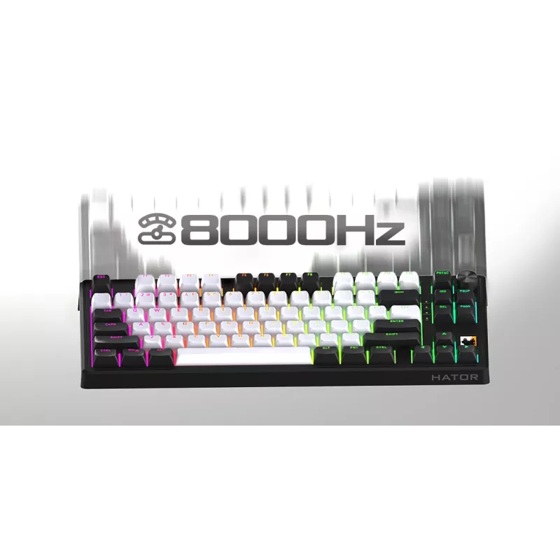 Teclado gaming inalámbrico HATOR Skyfall 80 MAG ULTIMA 8K USB + RF Wireless + Bluetooth QWERTY US English Negro, Blanco