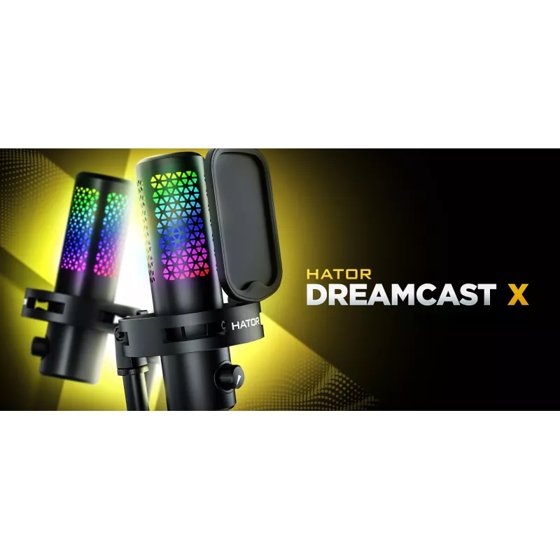 HATOR Dreamcast X, Negro, micrófono para podcast, -32 dB, 20 - 16000 Hz, 16 Bit, 96 kHz, 70 dB