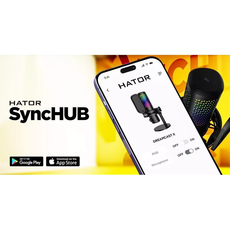 HATOR Dreamcast X, Negro, micrófono para podcast, -32 dB, 20 - 16000 Hz, 16 Bit, 96 kHz, 70 dB