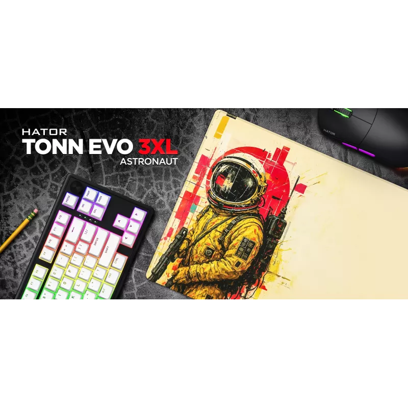Alfombrilla gaming HATOR Tonn EVO 3XL Astronaut, goma, multicolor