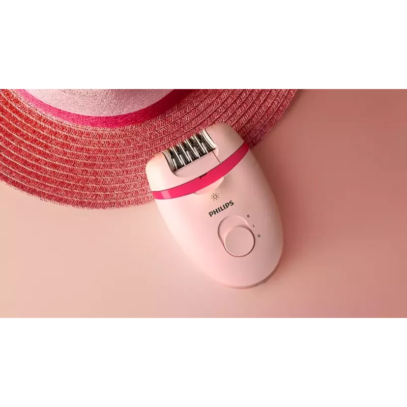 Philips Satinelle Essential BRE285/00 depiladora con cable, blanco/rosa