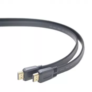 Cable HDMI-HDMI v2.0 3D TV High Speed Ethernet 1,8 m plano (extremos dorados)