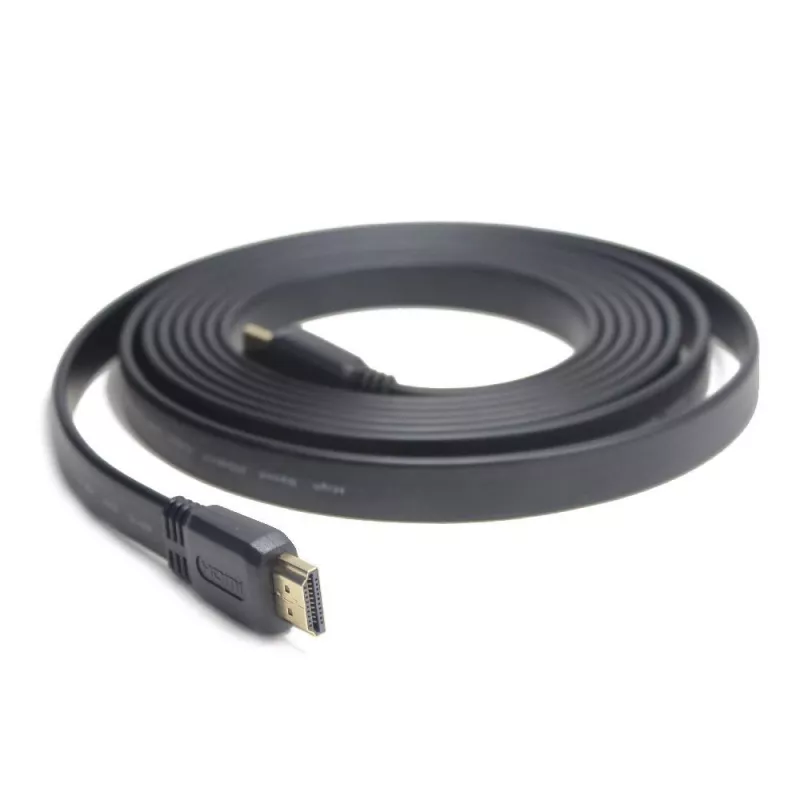 Cable HDMI-HDMI v2.0 3D TV High Speed Ethernet 1,8 m plano (extremos dorados)