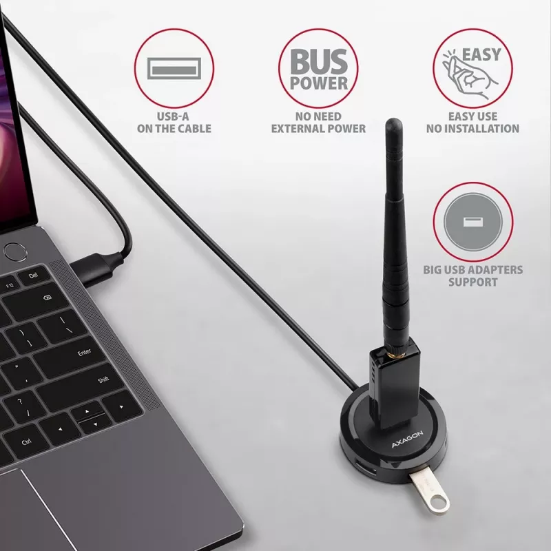 Hub AXAGON HUE-P1AL 4 puertos USB 3.2 Gen 1 REDONDO