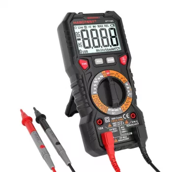 Multímetro digital con linterna Habotest HT118C, True RMS, NCV, comprobador de baterías