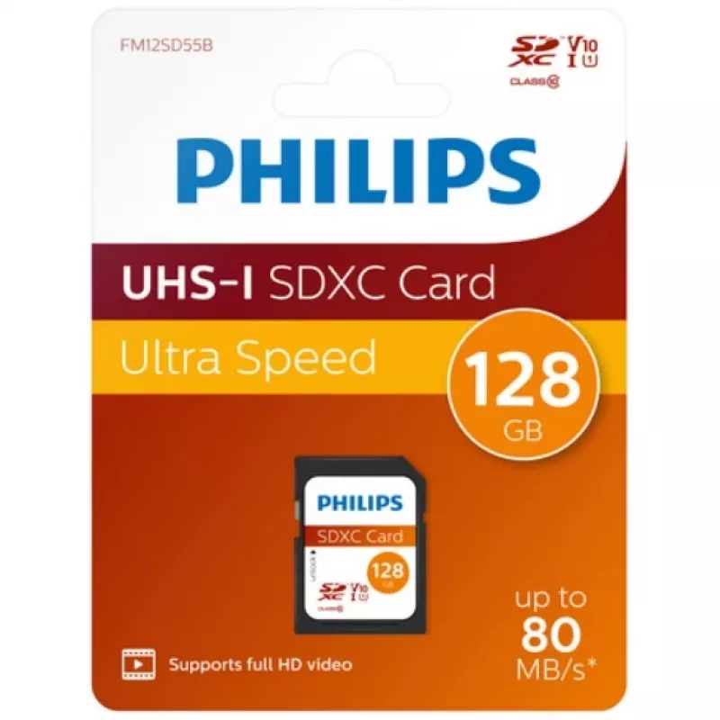Tarjeta de memoria Philips 128 GB SDXC UHS-I FM12SD55B/00