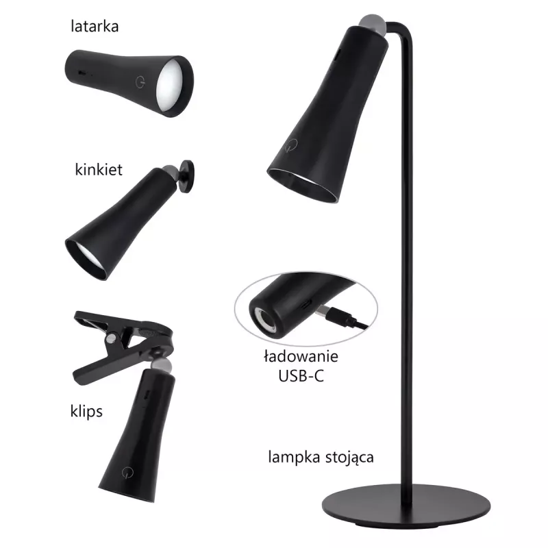 Activejet AJE-IDA 4IN1 lámpara multifunción, negro