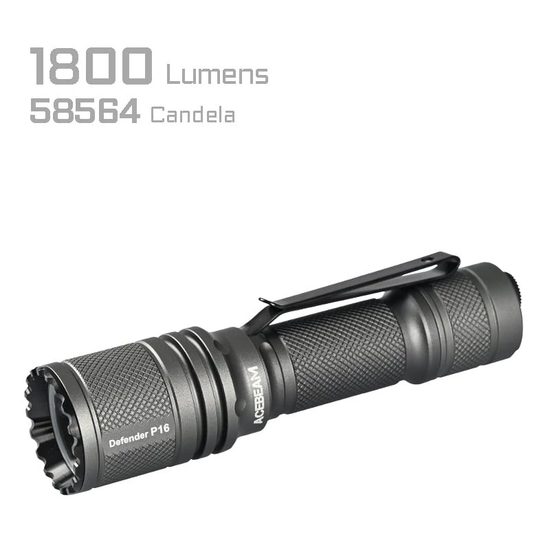Linterna LED recargable AceBeam P16 1000 lúmenes gris