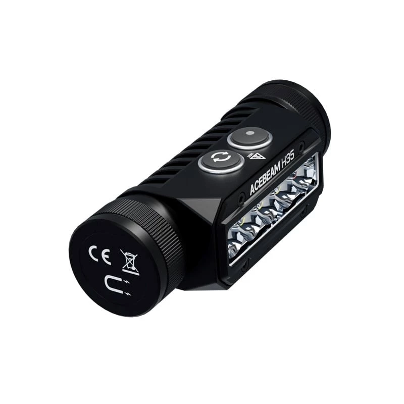 Linterna frontal AceBeam H35 — linterna LED frontal, máx. 2600 lm, alcance de 170 m, IP68, 18650 3800 mAh, 216 h de autonomía