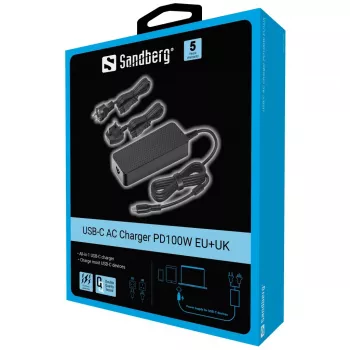 Sandberg 135-82 Cargador de CA USB-C PD100W EU+UK