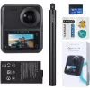 Cámara de acción KanDao QooCam 3 Travel Combo – Grabación 360°, vídeo 4K, soporte 3D