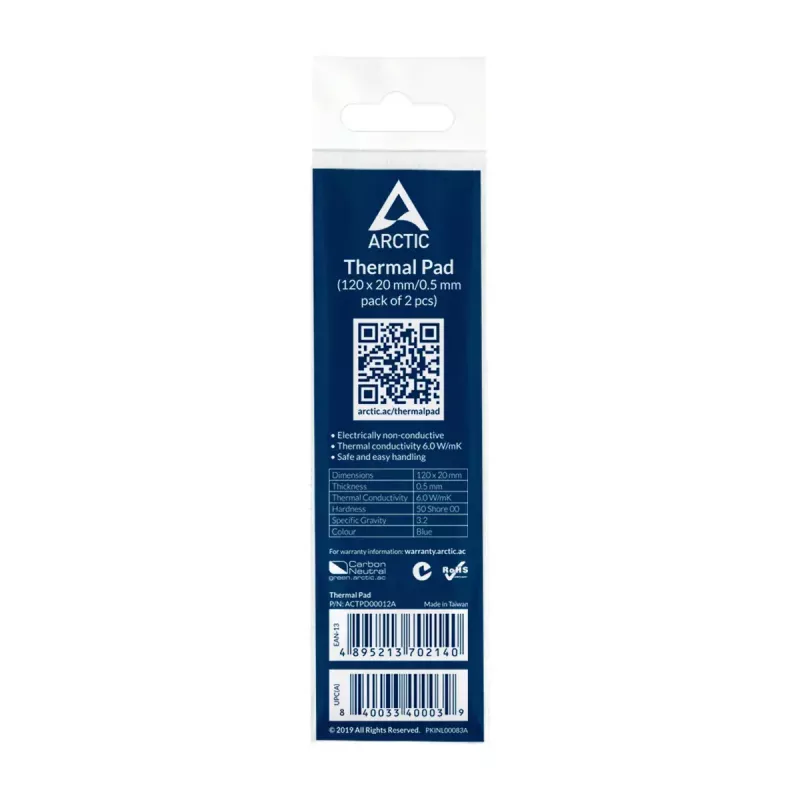 Almohadilla térmica ARCTIC TP-2 APT2560 Performance 120x20 mm 0,5 mm