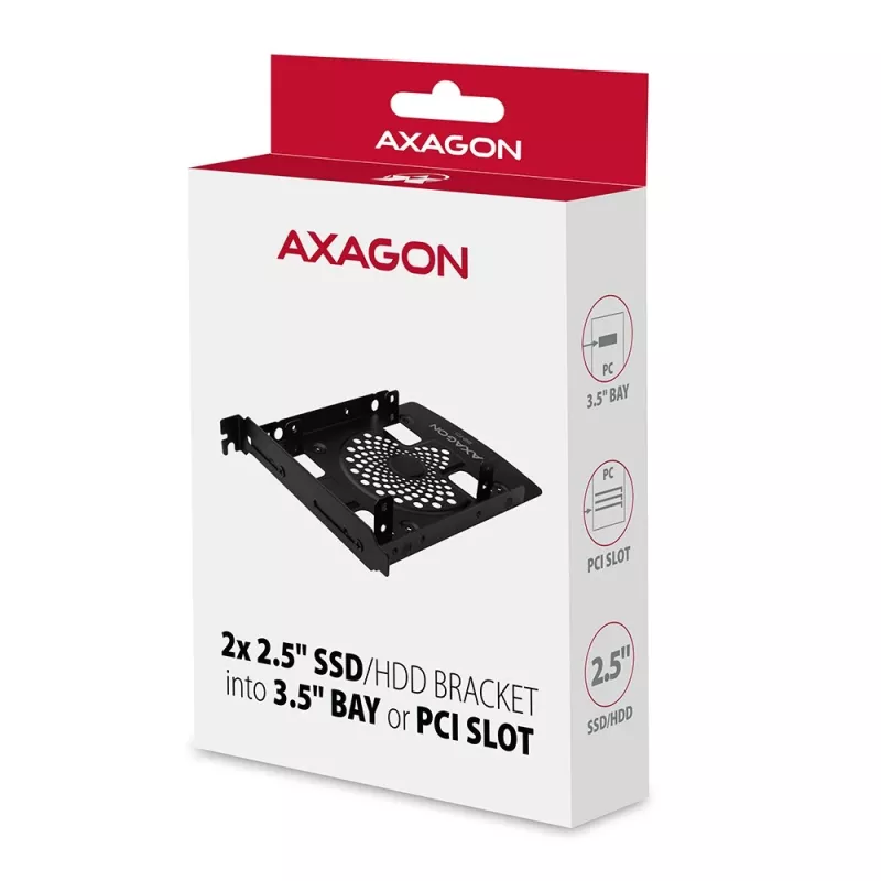 AXAGON RHD-P25 Marco metálico 2x 2,5 a 3,5/PCI