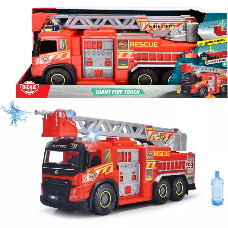 Camión de bomberos de juguete Simba-Dickie Giant Fire Truck 203719031 con piezas móviles